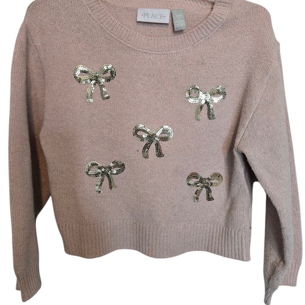 Place Cream Crew Neck Sweater with Bow Details